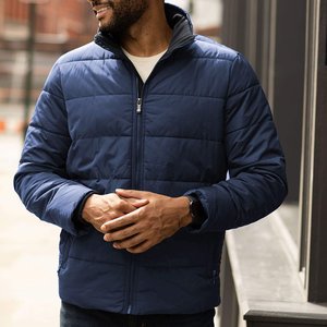 Chaqueta Acolchada Personalizada para Hombre, Talla Grande, 100% Nailon, Cuello Alto, Diseño de Parches, Relleno de Algodón, Abrigo de Invierno, Chaquetas de Moda al por Mayor - Product Image 3