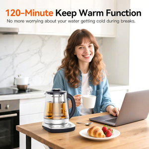1.5L Glass Tea <b>Kettle</b> Electric Infuser Water Pot <b>Temperature</b> <b>Control</b> Tea Brewing for Home Hotel - Product Image 4