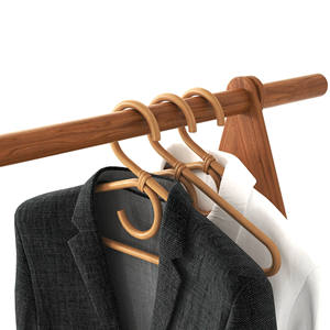 Elegante percha de ratán, juego al por mayor, perchas antideslizantes naturales ecológicas para colgar bolsos y ropa - Product Image 6