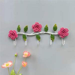 Set Of 4 Colorful Metal Flower <b>Wall</b> Hooks Decorative Floral <b>Wall</b> <b>Mounted</b> Hangers For Bedroom Bathroom Entryway Home Decor - Product Image 4