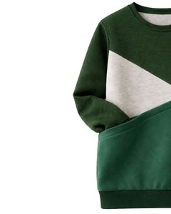 Sudadera de Forro Polar Personalizada en Verde Bosque y Gris Claro para Mujer, de Algodón y Poliéster, Cuello Redondo, Informal, para Invierno, OEM - Product Image 3