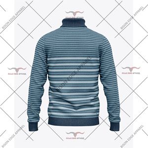 เสื้อสเวตเตอร์คอเต่าถักลายริบบ์สำหรับผู้ชาย เนื้อผ้านุ่ม อุ่นสบาย สวมใส่ได้ทุกวัน เหมาะสำหรับฤดูหนาว ผ้าถักยืดหยุ่น ใส่สบาย ทันสมัย - Product Image 6