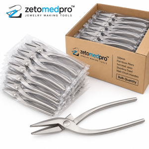 Alicates de punta plana de 150 mm con mordazas dentadas, mango de acero inoxidable con acabado mate para crimpado, pesca y fabricación de joyas, 5.91 pulgadas - Product Image 4