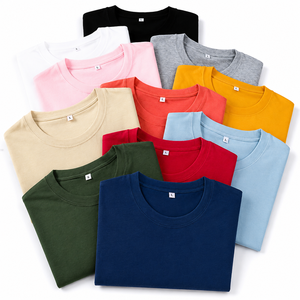 OEM Customized Logo Embroidery Mens 180G Combed Cotton Solid Color Blank Base Layer Short Sleeve Unisex Casual Mens T Shirt - Product Image 1