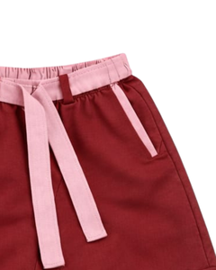 Men <b>Light</b> Pink Sleeveless Tank Top And Shorts Set Casual Summer Cotton Outfit Red Trim Drawstring Two Piece Set Stylish Fit - Product Image 6