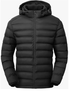 Veste d'hiver matelassée légère pour homme, coupe-vent, chaude, zippée, décontractée, style doudoune - Product Image 1