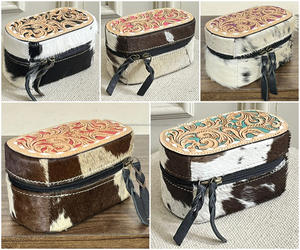 Caja de Almacenamiento de Joyas de Cuero Vacuno de Alta Calidad, Hecha a Mano, Elegante Organizador Personalizado para Aretes, Collares y Anillos para Chicas - Product Image 5