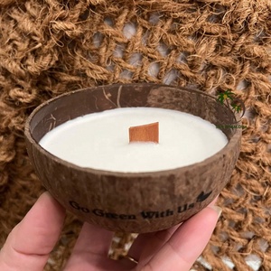 Bougie de spa écologique en coquille de noix de coco naturelle, parfumée, faite à la main, pour une ambiance relaxante à la maison et au spa, petite taille - Parfum citron vert - Product Image 3