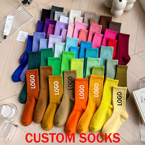 Chaussettes de sport en coton peigné de haute qualité, broderie personnalisée, jacquard, pour hommes, femmes, unisexe, logo personnalisé - Product Image 2
