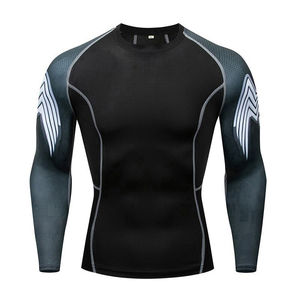 Chemises de compression pour hommes, offrant un soutien actif et une conception personnalisée, idéales pour l'entraînement quotidien et comme rashguard. - Product Image 1