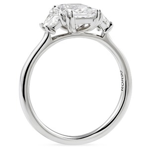 1.76 Carat Radiant Cut Lab Diamond Yellow <b>Gold</b> Rhodium Plated Double Prong Three-Stone Engagement Anniversary <b>Ring</b> - Product Image 2