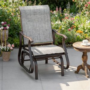 Sillón Deslizante Gris para Exteriores, para Terraza y Jardín - Product Image 1