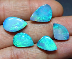 Australian <b>Opal</b> Doublet Cabochon Blue Fire Natural <b>Opal</b> Loose Gemstone for Jewelry Making - Product Image 1