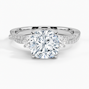 Anillo BOJ 0141 con Corte Cojín, Plata 925, Lujoso, con Tres Piedras Engastadas, Anillo Solitario con Diamante de 2ct, Color D, VVS1, Moissanita, Certificado GRA, en Oferta - Product Image 1
