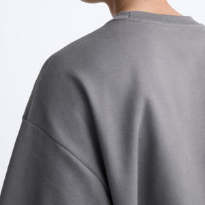 Conjunto de Camiseta y Pantalones Cortos Oversize para Hombre, Color Gris Oscuro, Corte Holgado, Tela Ligera y Transpirable, Estilo Casual de Verano, Dos Piezas - Product Image 6