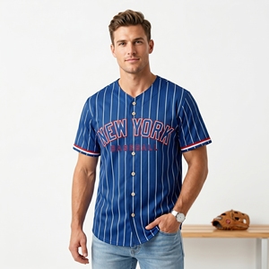 OEM Cheap <b>Blank</b> Fashionable Custom Size Baseball Jersey Customized Logo Digital Print Breathable Quick-Dry 100% Polyester V-neck - Product Image 4