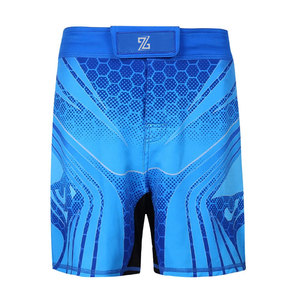 Pantalones Cortos de MMA para Hombre, 100% Poliéster, con Estampado por Transferencia de Calor Azul, Secado Rápido, Transpirables, Estilo Adulto - Product Image 1