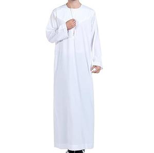 Vêtements ethniques traditionnels, robe musulmane, thobe blanc, jubba, robes de prière, respirantes, 100% coton, vêtements arabes avec logo personnalisé - Product Image 1