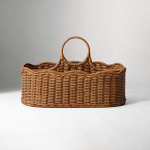 Wholesale Handmade Rattan Diaper <b>Basket</b> for Baby Nursery Storage and Home Organization Premium Woven Diaper Caddy <b>Basket</b> - Product Image 1