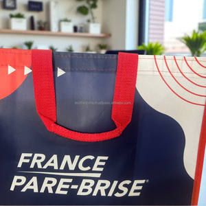 Bolsa de compras no tejida con logotipo personalizado con laminado mate, asas fuertes, cierre de hombro para promociones de comestibles de supermercado - Product Image 6