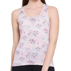 Camiseta sin mangas de punto jersey de color liso para mujer, cuello redondo, transpirable, informal, con logo frontal personalizable, talla grande, roja, al por mayor - Product Image 6