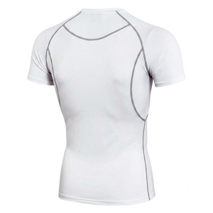 เสื้อรัดกล้ามเนื้อแขนครึ่งสำหรับผู้ชายแบบกำหนดเอง เสื้อยิมออกกำลังกายพร้อมออกแบบและโลโก้ตามสั่ง ชุดกีฬาสำหรับการฝึกซ้อม เสื้อรัดกล้ามเนื้อประสิทธิภาพสูง - Product Image 2