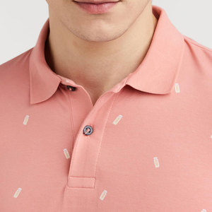 Camisa de Manga Corta Rosa para Hombre, 100% Algodón, Cuello Mao, Estilo Casual, Color Sólido, para Verano - Product Image 6