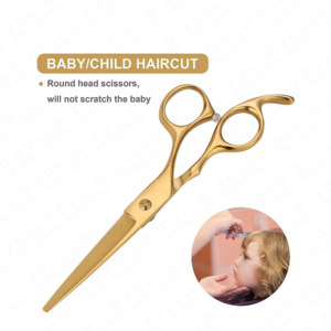 Premium Golden Stainless Steel Barber Hair Cutting Scissors 7 Inch Professional Salon Styling Shears <b>Tool</b> - Product Image 4