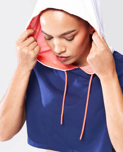 Sweat à capuche surdimensionné 100% coton camouflage couleur bouffée impression Logo personnalisé épais polaire hiver décontracté solide tricoté sweats à capuche pour femme - Product Image 2