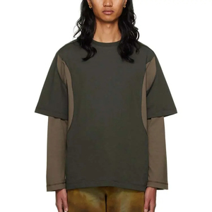 เสื้อยืดแขนยาวผู้ชายไซส์ใหญ่พิเศษ พรีเมียมคุณภาพสูง สำหรับฤดูร้อน พร้อมโลโก้ด้านหน้าแบบสองชั้น ดีไซน์โดดเด่น ใส่สบาย ขนาดพอดีตัว - Product Image 6