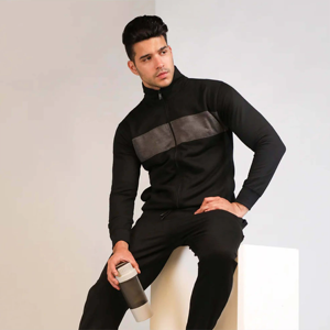 Ensemble décontracté pour homme : sweat à capuche zippé à manches longues, coupe ajustée, couleur unie, imprimé délavé, pour sports d'hiver - Product Image 3