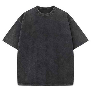 T-shirts vierges délavés à l'acide 100% coton, coupe oversize, impression et broderie personnalisées pour hommes, streetwear, fournisseur en gros - Product Image 5