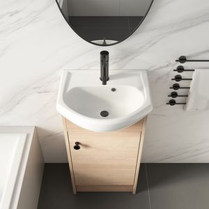 Mobile bagno freestanding da 18 pollici con lavabo integrato, soluzione per spazi ridotti (confezione KD) G BVB02218PLO - Product Image 2