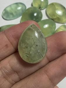Boucles d'oreilles en prehnite cabochon naturelle, pierre brute, collier en prehnite, bijoux fins de luxe, pierres précieuses au meilleur prix auprès du fournisseur - Product Image 1