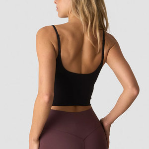 Top corto sin espalda para mujer, color personalizado, conjunto de yoga y fitness, novedad de verano, chaleco de alta compresión con ajuste perfecto al cuerpo. - Product Image 6