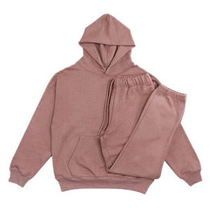 Unisex Hooded Winter <b>Tracksuit</b> Long Sleeve Breathable Eco-Friendly Fabric Design Drawstring Elastic Waist Custom Solid <b>tracksuit</b> - Product Image 3