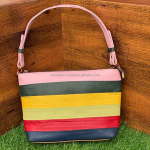 Nouveau sac à main en cuir véritable de style occidental de créateur sac à bandoulière multicolore élégant sacs en cuir à usages multiples utilisation pour femmes - Product Image 2