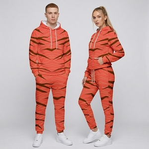 Dropshipping Solid Autumn Breathable Hoodie Jogger Pants <b>Set</b> Unisex Casual Two Piece Tracksuits for Mens Outfit - Product Image 3