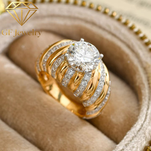 Bague Cocktail en Or Rose 18K Bicolore avec Dôme et Diamant de Laboratoire Rond IGI de 2 Carats, Style Antique, Bijoux de Luxe - Product Image 5