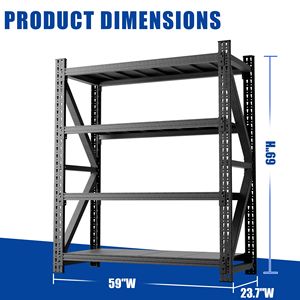 Étagère de garage en métal robuste, capacité 4000 lb, 69"H x 59"W x 23.6"D, rayonnage de stockage industriel - Product Image 2