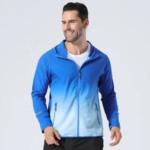 Veste de sport pour homme à coupe ajustée, légère, à séchage rapide, coupe-vent, à capuche, avec fermeture éclair, pour la course à pied, le sport en plein air, la salle de sport - Product Image 2