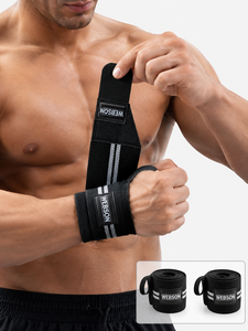 Soporte de Muñeca Webson, Neopreno Antideslizante, Cierre Ajustable con Gancho y Ojal, Rayas Negras y Verdes, Levantamiento de Pesas, Entrenamiento de Fuerza, para Hombre - Product Image 6