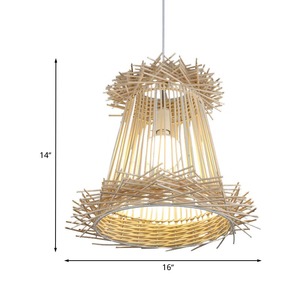 Handmade Rattan Bird Nest Pendant <b>Light</b> Natural Woven Bamboo Hanging Lamp Tropical Rustic <b>Decorative</b> Lighting - Product Image 2