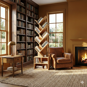 Estantería de Diseño Casual de 4 Niveles, Duradera y Moderna, de Madera Contrachapada de Pino Americano, con Bordes Lisos, para Sala de Estar, Dormitorio y Habitaciones Infantiles - Product Image 5