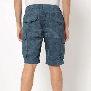 Shorts cargo camouflage pour homme, taille mi-haute élastique, respirant, séchage rapide, en toile, longueur Bermuda, décontracté, 100 % polyester - Product Image 6