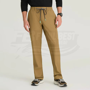 Men Tan <b>Scrub</b> Set Cotton Polyester Woven <b>Uniform</b> With Pockets For Hospital Use Custom Design - Product Image 4