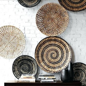 Handwoven Rattan <b>Wall</b> Hanging Natural <b>Wall</b> <b>Decor</b> Set for Living Room Home Decoration Wholesale Vietnam - Product Image 1