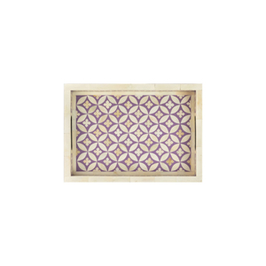 Plateau de service rectangulaire en bois perlé fait main de haute qualité, style marocain, décoratif, pour la maison et les restaurants - Product Image 1
