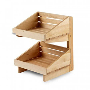 Eco-Friendly Stackable Solid Pine Wood Storage Basket Pack Modular Kitchen Organizer & Produce <b>Crate</b> For Fruit Onions & Potatoes - Product Image 3
