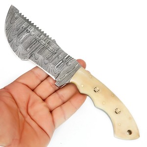 Nordic Forge Damascus Steel Tracker <b>Knife</b> Scout Carry Sheath Handmade Full Tang Hunting Camping <b>Knife</b> <b>Bone</b> <b>Handle</b> - Product Image 2
